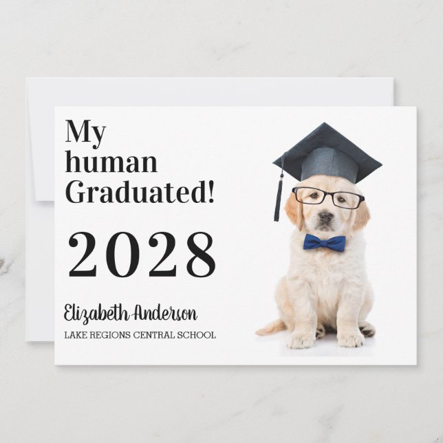 Funny Puppy Graduate Graduation Party Invitation (Front)
