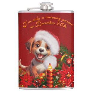 Funny puppy hip flask