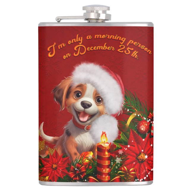 Funny puppy  hip flask (Front)