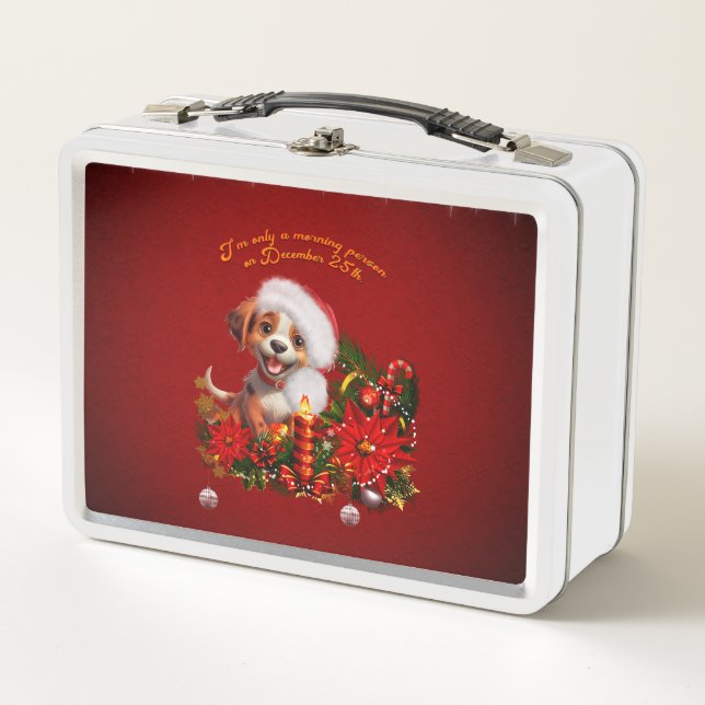 Funny puppy  metal lunch box (Front)