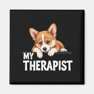 Funny Puppy My Therapist Welsh Corgi Dog Magnet