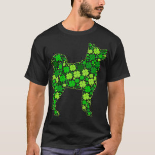 Funny Puppy Shamrock Siberian Husky Dog St  T-Shirt