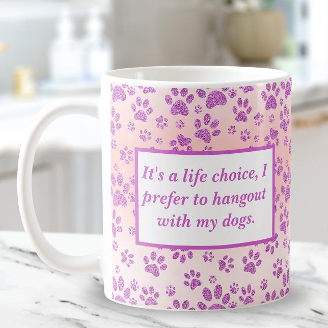 Funny Purple Glitter Paw Prints   Coffee Mug (Creator Uploaded)