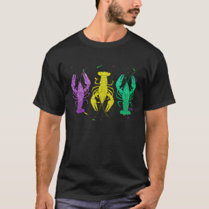 Funny Purple Green Gold Crayfish Lovers Fat Tuesda T-Shirt