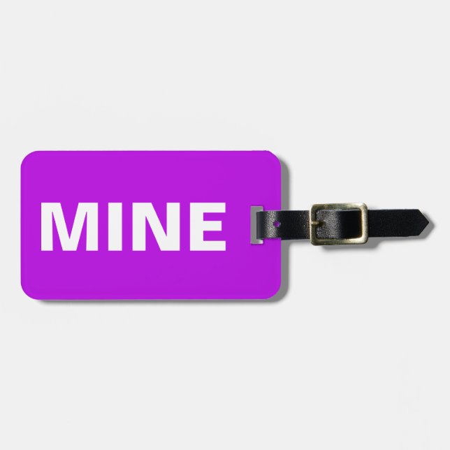 Funny Purple Mine Luggage Tag (Front Horizontal)