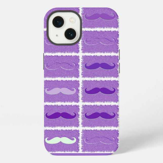 Funny Purple Moustache iPhone Case (Back)