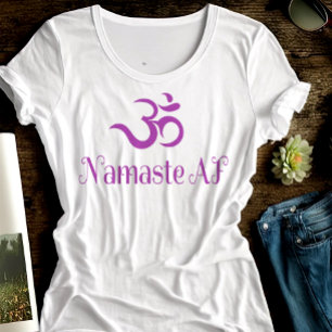 Funny Purple OM Symbol Namaste AF Cool Fun Yoga T-Shirt