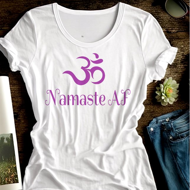 Funny Purple OM Symbol Namaste AF Cool Fun Yoga T-Shirt (Creator Uploaded)