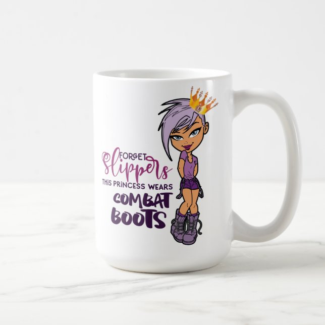 Funny Purple Princess Tomboy Coffee Mug (Right)