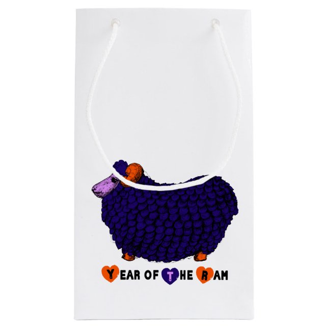 Funny Purple Ram Chinese Year Zodiac S Gift Bag (Back)
