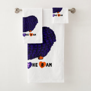 Funny Purple Ram Chinese Year Zodiac Towel Set