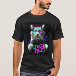 Funny Purple Space Galaxy Rave Cat Lover Themed De T-Shirt