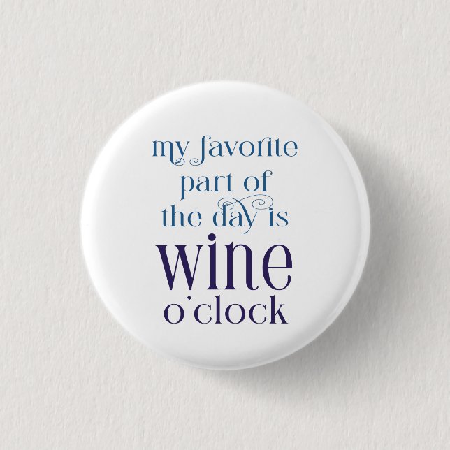 Funny Purple WIne O'Clock 3 Cm Round Badge (Front)