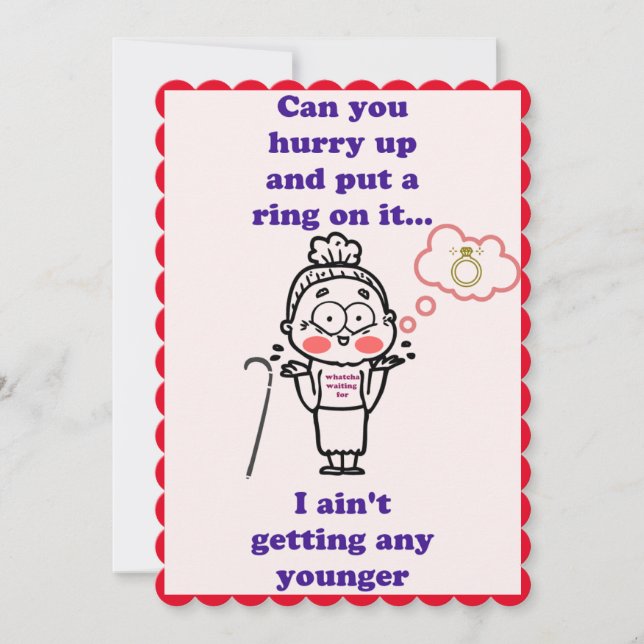 Funny Put a Ring On It Valentines Day Holiday Card (Front)