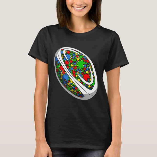 Funny Puzzle Rugby Autism Awareness Men Women Kids T-Shirt (Front)
