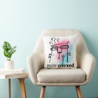 Funny Puzzled Cat Typography Purr-Plexed Pun