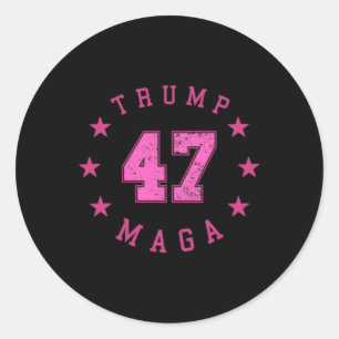 Funny Qr 45 47 Trump Inauguration 2025 Dance Code Classic Round Sticker