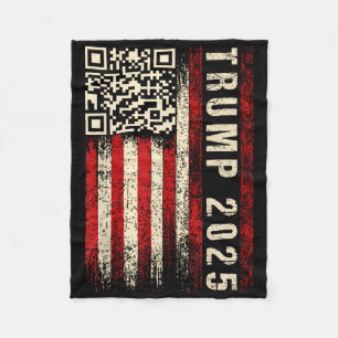 Funny Qr Donald Trump Dancing 4745 Code Video Fleece Blanket