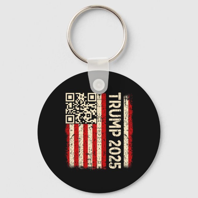 Funny Qr Donald Trump Dancing 4745 Code Video  Key Ring (Front)