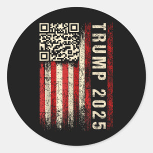 Funny Qr Donald Trump Dancing 47_45 Code Video  Classic Round Sticker