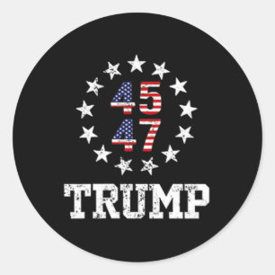 Funny Qr President Trump 4547 Trump Dancing Code 2 Classic Round Sticker