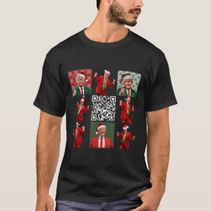 Funny Qr President Trump Christmas Dancing Dance M T-Shirt