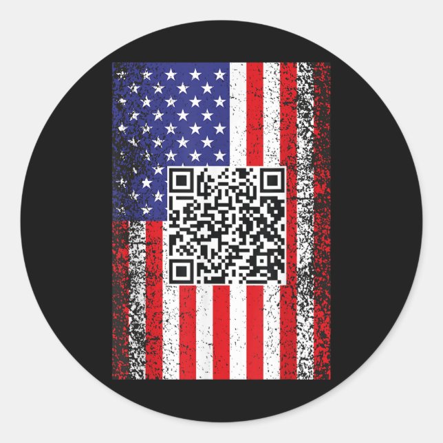 Funny Qr President Trump Code Dance  Classic Round Sticker (Front)