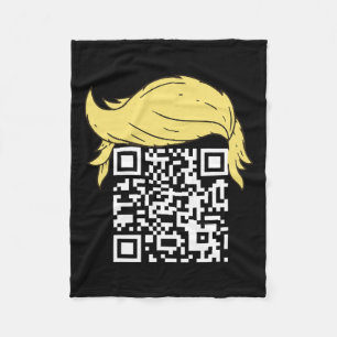 Funny Qr President Trump Dance Code 2 Fleece Blanket