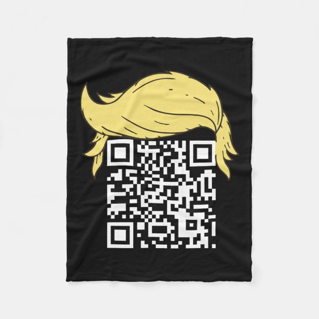 Funny Qr President Trump Dance Code 2  Fleece Blanket (Front)