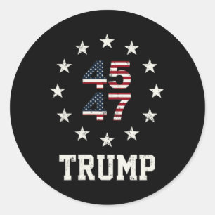 Funny Qr President Trump Dance Code 4547 (front An Classic Round Sticker