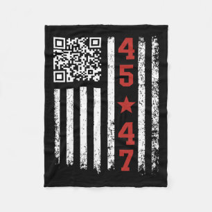 Funny Qr President Trump Dance Code 5 Fleece Blanket