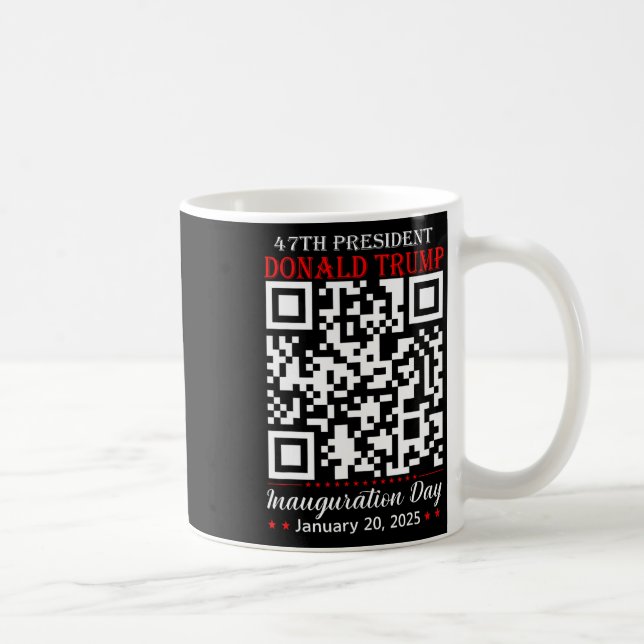 Funny Qr President Trump Dance Code Inauguration D Coffee Mug (Right)