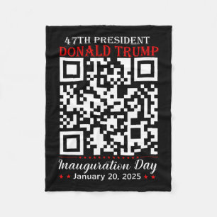 Funny Qr President Trump Dance Code Inauguration D Fleece Blanket