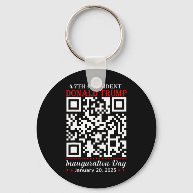 Funny Qr President Trump Dance Code Inauguration D Key Ring (Front)