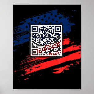 Funny Qr President Trump Dance Code Poster