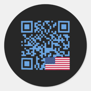 Funny Qr President Trump Dance Code Usa Flag Classic Round Sticker