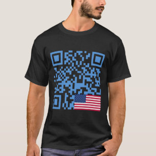 Funny Qr President Trump Dance Code Usa Flag T-Shirt