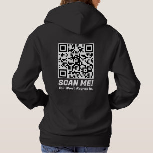 Funny QR Scan Me! Funny Regret Joke Hoodie