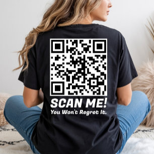 Funny QR Scan Me! Funny Regret Joke T-Shirt