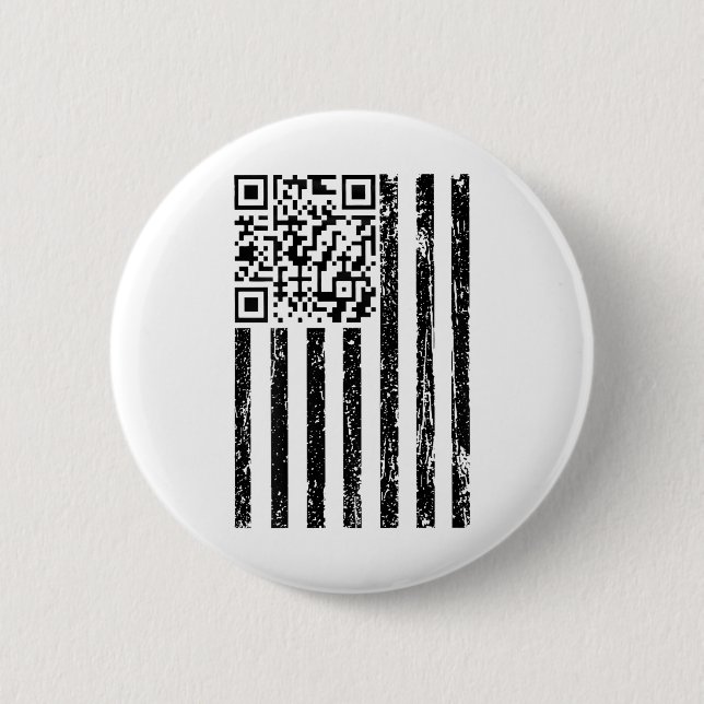 Funny Qr Scan Me President Dancing Code Usa Flag _ 6 Cm Round Badge (Front)