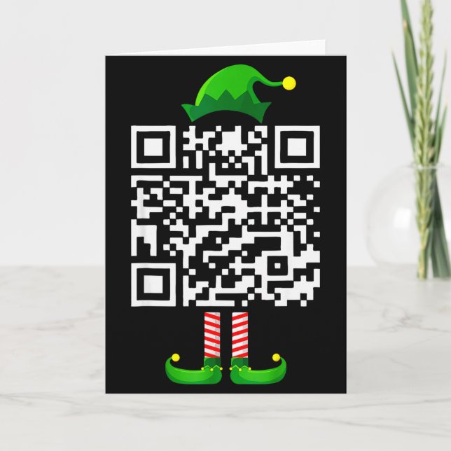 Funny Qr Trump 45_47 Elf Trump Dancing Code Elf Ch Card (Front)