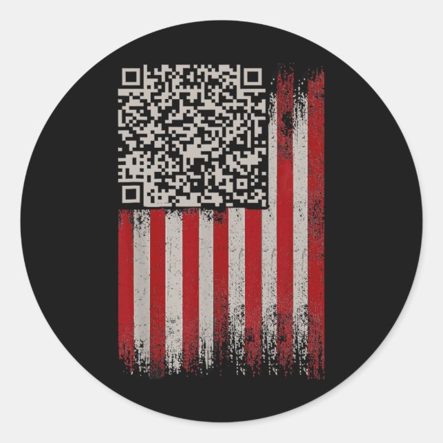 Funny Qr Trump Dancing Dance Code 1  Classic Round Sticker (Front)