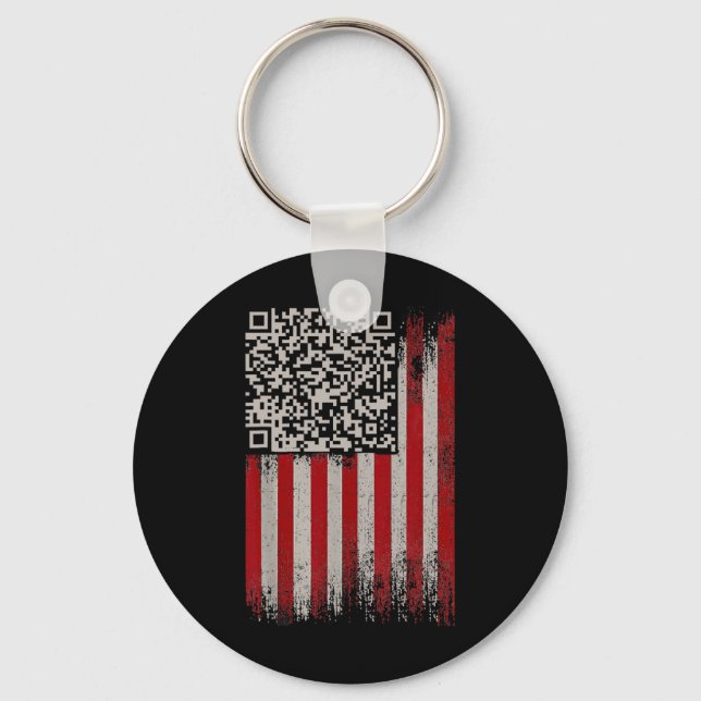 Funny Qr Trump Dancing Dance Code  Key Ring (Front)