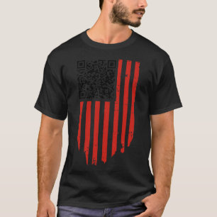 Funny Qr Trump Dancing Dance Code Red And White T-Shirt