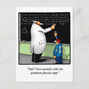 Funny "Quantum Physics App" Postcard