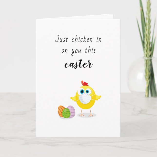 funny quarantine Easter eggs chicken/hens pun Card (Front)