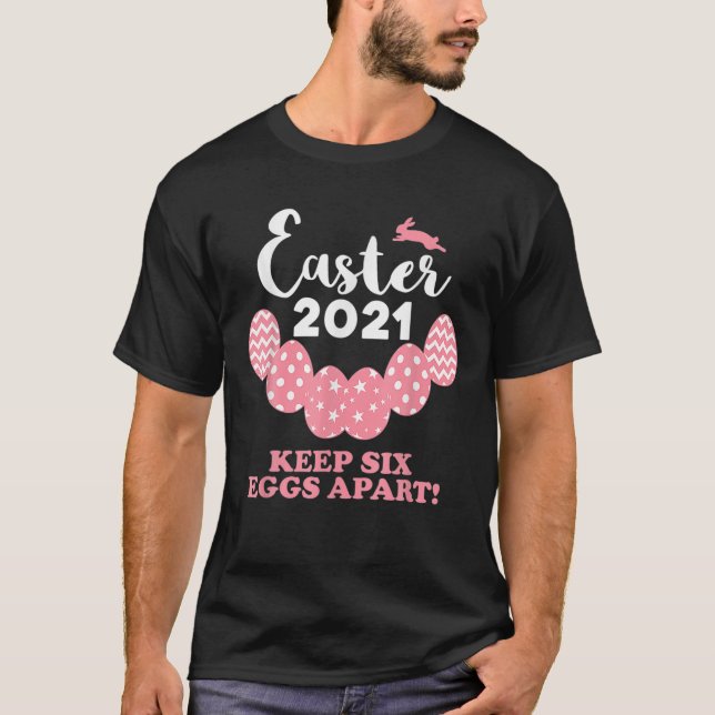 Funny Quarantine Eggs Hunt Easter Day Rabbit Tee (Front)