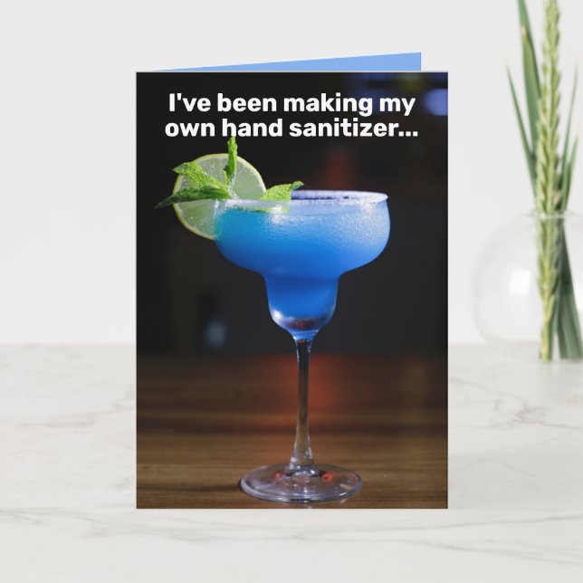Funny Quarantine Hand Sanitizer Margaritas Card (Front)