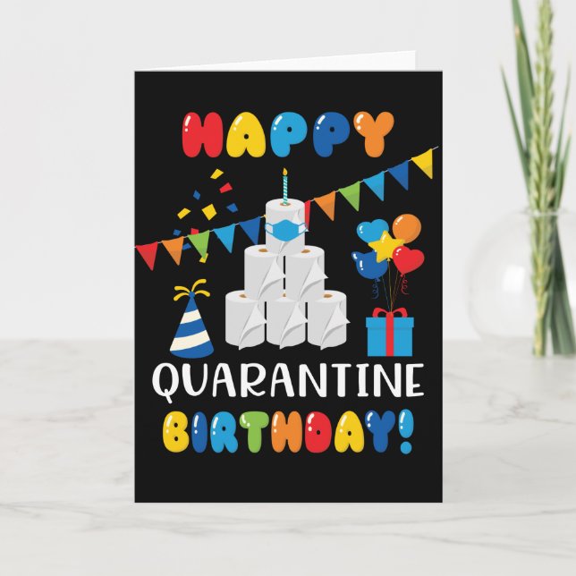 Funny Quarantine Happy Birthday Card (Front)