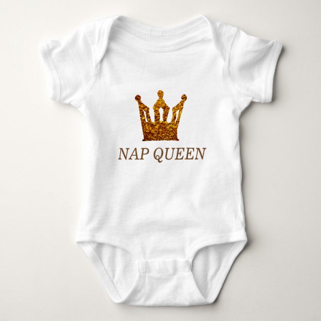 Funny Queen Baby Jersey Bodysuit (Front)